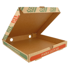 BOÎTES PIZZA MICROCANNELURE  350 G/M2 24x24x3 CM NATUREL CARTON (100 UNITÉ)