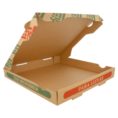 BOÎTES PIZZA MICROCANNELURE  350 G/M2 26x26x3,5 CM NATUREL CARTON (100 UNITÉ)