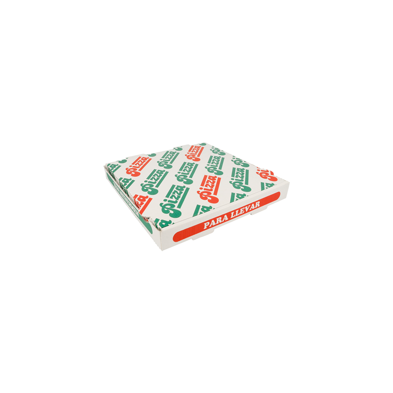 BOÎTES PIZZA MICROCANNELURE  348 G/M2 26x26x3,5 CM BLANC CARTON (100 UNITÉ)