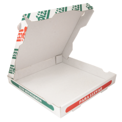 BOÎTES PIZZA MICROCANNELURE  348 G/M2 29x29x4 CM BLANC CARTON (100 UNITÉ)