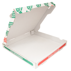 BOÎTES PIZZA MICROCANNELURE  348 G/M2 32x32x4 CM BLANC CARTON (100 UNITÉ)