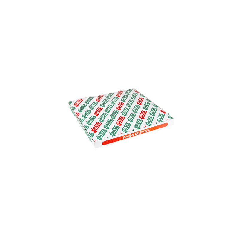 BOÎTES PIZZA MICROCANNELURE  348 G/M2 40x40x3,5 CM BLANC CARTON (100 UNITÉ)