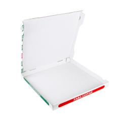 BOÎTES PIZZA MICROCANNELURE  348 G/M2 40x40x3,5 CM BLANC CARTON (100 UNITÉ)