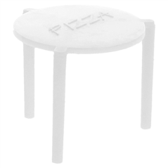 PETITES TABLES PIZZA  Ø 4,5x3,7 CM BLANC PP (2000 UNITÉ)