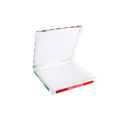 BOÎTES PIZZA MICROCANNELURE  348 G/M2 40x40x4 CM BLANC CARTON (100 UNITÉ)