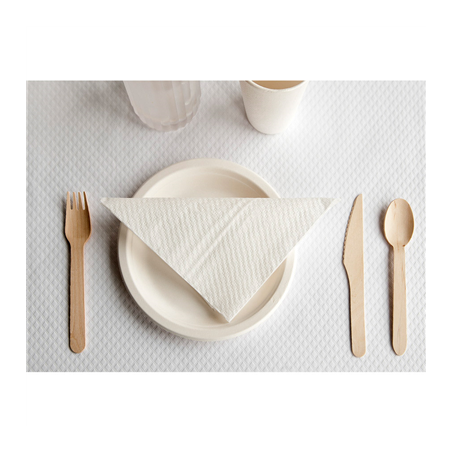 ASSIETTES 'BIONIC'  Ø 18x1,8 CM NATUREL BAGASSE (1000 UNITÉ)