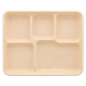 PLATEAUX 5 COMPART. 'BIONIC'  26,5x21,5x2 CM NATUREL BAGASSE (500 UNITÉ)