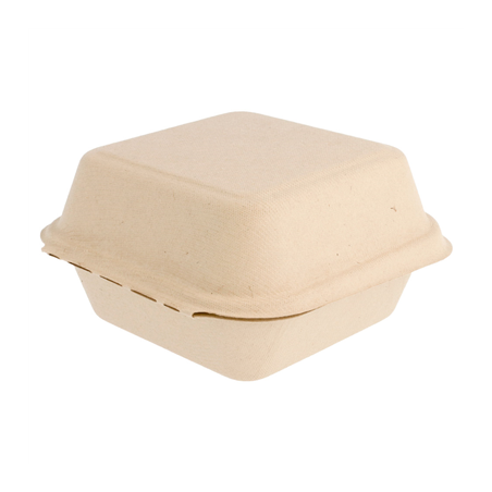 COQUILLES HAMBURGER 'BIONIC' 450 ML 15,2x15x8,4 CM NATUREL BAGASSE (600 UNITÉ)