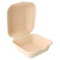 COQUILLES HAMBURGER 'BIONIC' 450 ML 15,2x15x8,4 CM NATUREL BAGASSE (600 UNITÉ)
