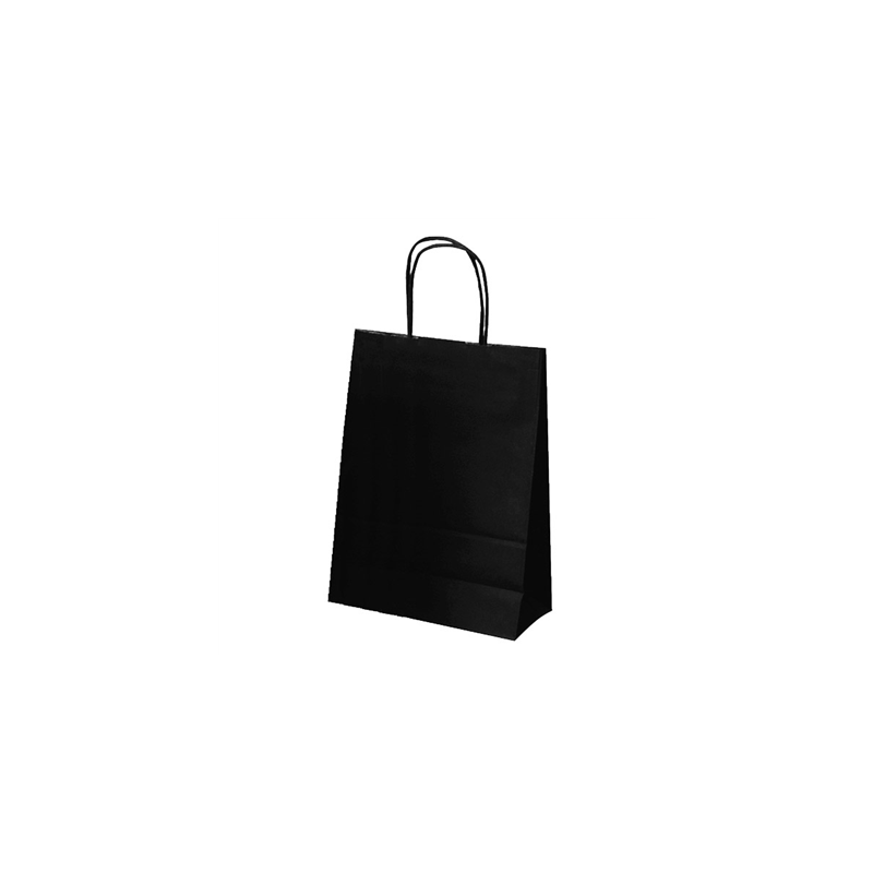 SACS SOS COULEUR UNIE  80 G/M2 26+14x32 CM NOIR KRAFT (250 UNITÉ)