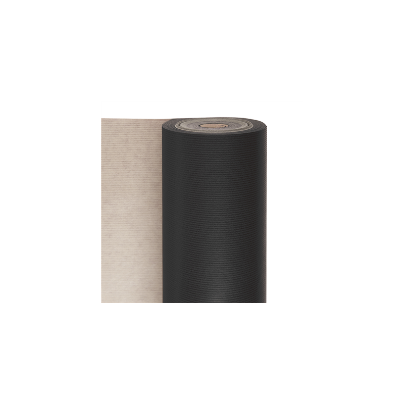 PAPIER CADEAU COULEUR UNIE  60 G/M2 0,7x100 M NOIR KRAFT VERGÉ (1 UNITÉ)