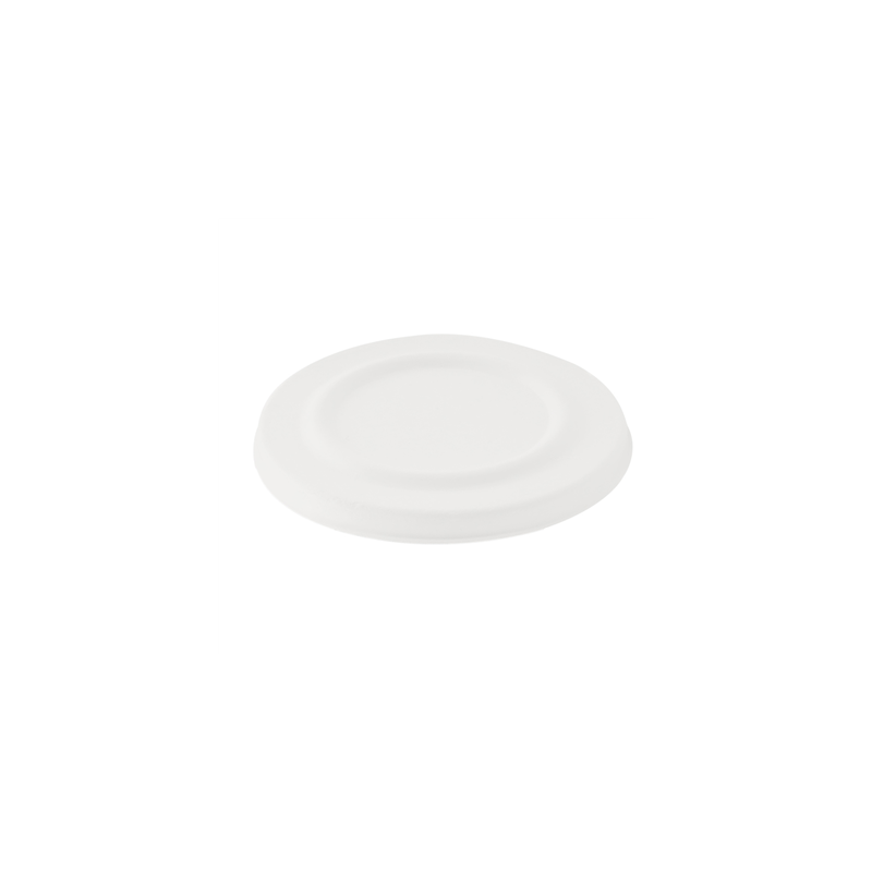 COUVERCLES POUR BOLS 150.64 'BIONIC'  Ø 11x0,8 CM BLANC BAGASSE (600 UNITÉ)