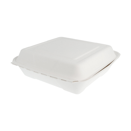 COQUILLES "L" 'BIONIC'  22,5x22,5x7,5 CM BLANC BAGASSE (200 UNITÉ)