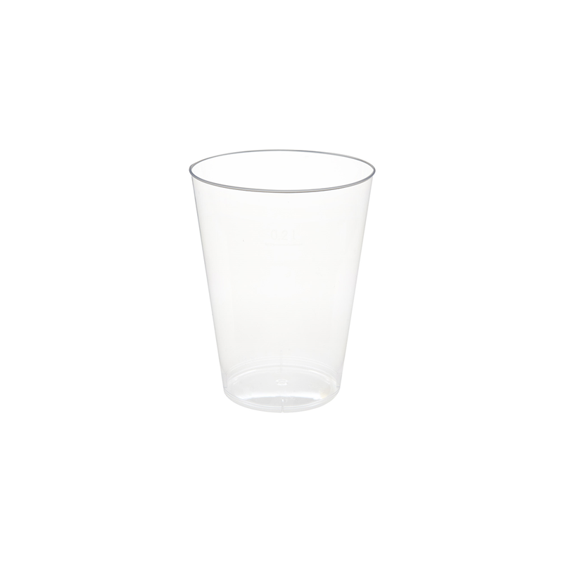 VERRES INJECTÉS 200 ML Ø 7,5/5,1x9,7 CM TRANSPARENT CRISTAL PS (1000 UNITÉ)