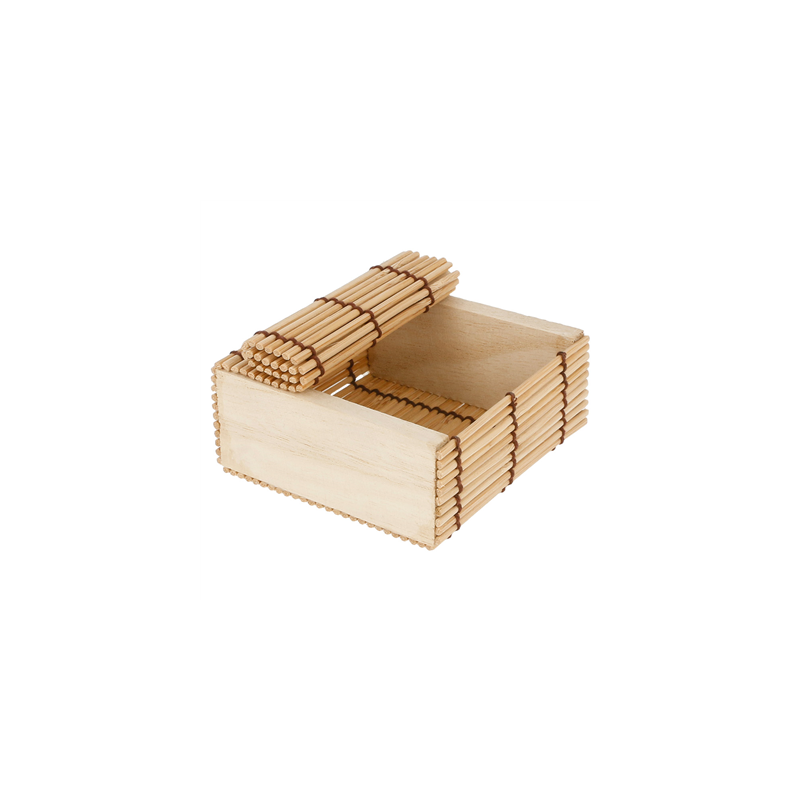 PETITES BOÎTES SUSHI  8,5x8,5x4 CM NATUREL BAMBOU (50 UNITÉ)