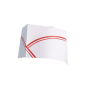 CALOTS AJUSTABLES BATEAU FRANGES ROUGES  28 CM BLANC PAPIER (100 UNITÉ)