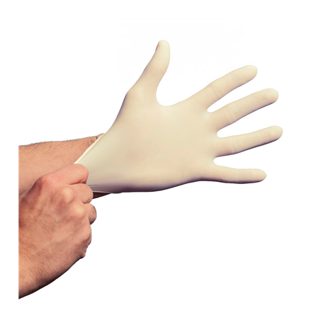 GANTS AVEC TALC  SIZE: M BLANC LATEX (100 UNITÉ)