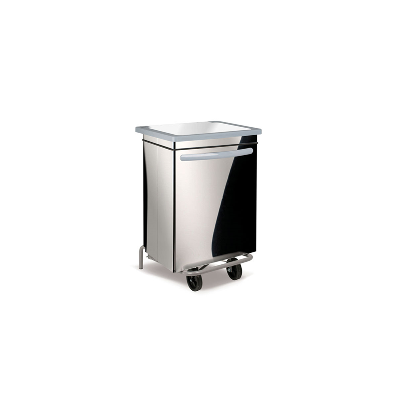 CONTENEUR MOBILE AVEC PÉDALE 70 L 47x42x73 CM ARGENTE INOX (1 UNITÉ)