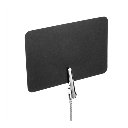 50 U. MINI ARDOISES "ALLIGATOR" 5,1x7,6 CM NOIR PVC (1 UNITÉ)