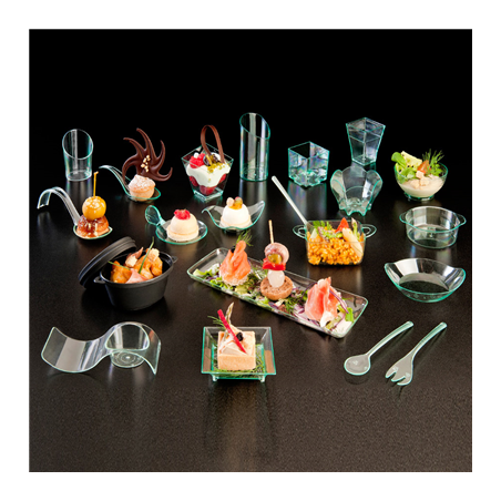 MISE EN BOUCHE RÉUTILISABLES "CYLINDRE OREILLES" 52 ML 7,6x6,5x2,4 ML NOIR PS (200 UNITÉ)