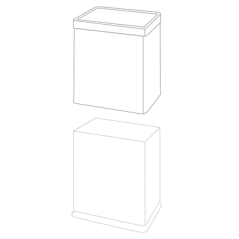 CORBEILLE CHAMBRES, RECTANGULAIRE 'DELUXE' 9 L 22,5x16,5x27 CM ARGENTE INOX (1 UNITÉ)