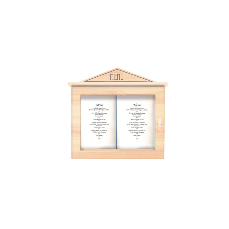 PORTE MENUS LUMINEUX  60x65x8 CM NATUREL BOIS (1 UNITÉ)