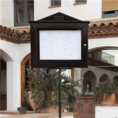 PORTE MENUS LUMINEUX  60x65x8 CM NOIR BOIS (1 UNITÉ)