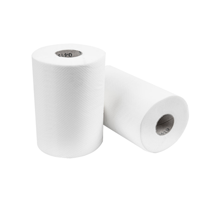 ESSUIE-MAINS "MINI-BARRIL" ECOLABEL 1 PLI - 300 FEUILLES  22 G/M2 Ø 13x20 CM BLANC OUATE (12 UNITÉ)