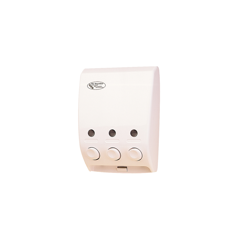 DISTRIBUTEUR SAVON 3 PRODUITS  20x9,7x27 CM BLANC ABS (1 UNITÉ)