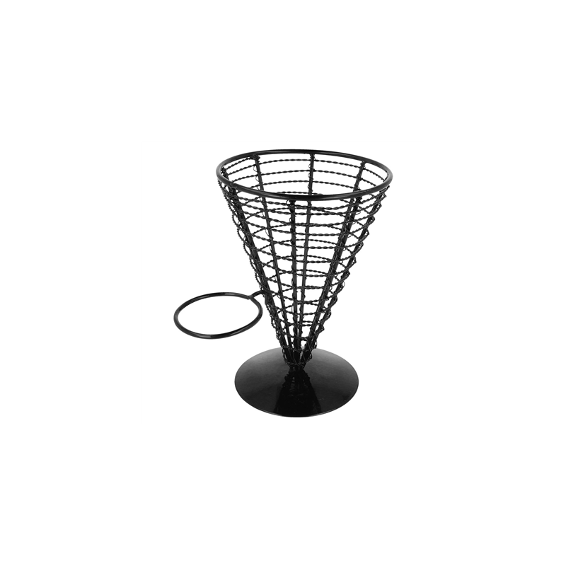 BASKET POUR 1 RÉCIPIENT  Ø 12,8x18 CM NOIR ACIER (1 UNITÉ)