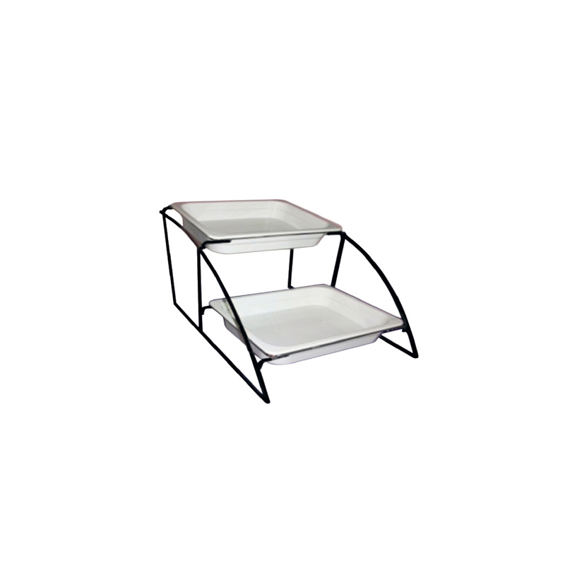 STAND 2 NIVEAUX BACS GN 1/2  36 x 52,5 x 32,5 CM NOIR FER (1 UNITÉ)