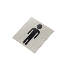 PLAQUE AUTO-ADHESIVE - MESSIEURS "W.C."