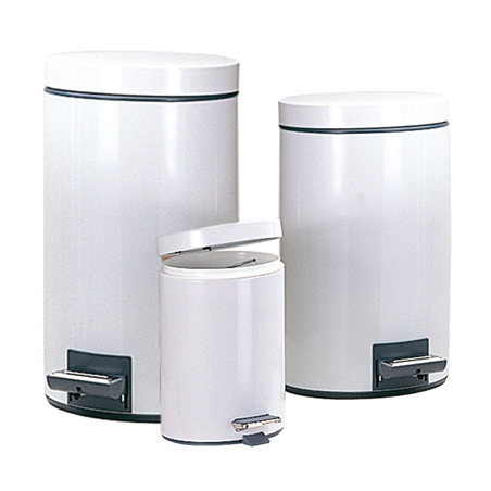 POUBELLE À PÉDALE AVEC RÉCEPTACLE INTÉRIEUR 3 L Ø 17x24,5 CM BLANC ACIER (1 UNITÉ)