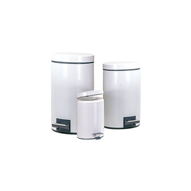 POUBELLE À PEDALE AVEC RÉCEPTACLE INTÉRIEUR 5 L Ø 20,5x28 CM BLANC ACIER (1 UNITÉ)