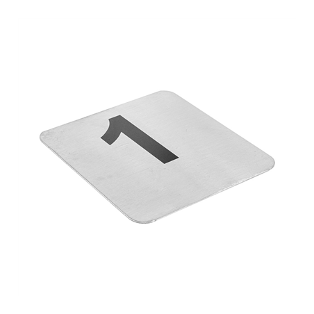 NUMÉROS DE TABLE DU 1 AU 25  9,5x8,8 CM ARGENTE INOX (1 UNITÉ)