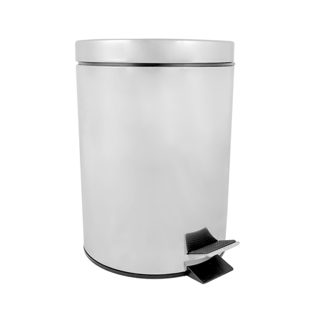 POUBELLE À PÉDALE AVEC RÉCEPTACLE INTÉRIEUR 5 L Ø 20,5x28 CM ARGENTE INOX (1 UNITÉ)
