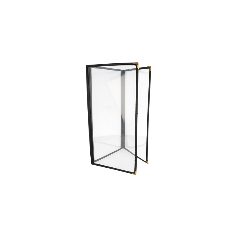 MENU "AMÉRICAIN" 3 CORPS  10,5x29,7 CM NOIR PVC (1 UNITÉ)