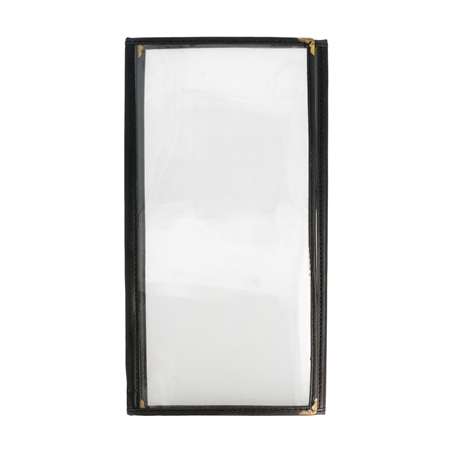 MENU "AMÉRICAIN" 3 CORPS  10,5x29,7 CM NOIR PVC (1 UNITÉ)