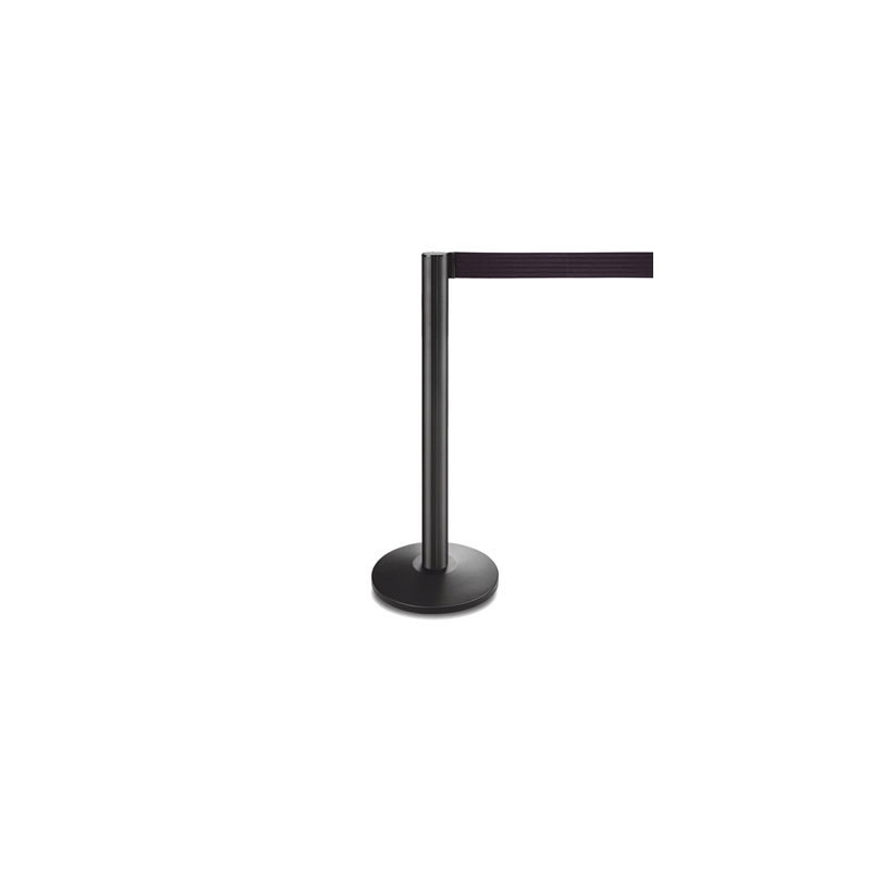 COLONNES MOBILES AVEC RUBAN RETRACTIBLES  Ø 36x104 CM NOIR ALUMINIUM (2 UNITÉ)