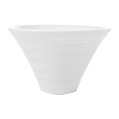 BOLS CONIQUES STRIÉS 160 ML  Ø9,5x6,5 (h) CM BLANC PORCELAINE (6 UNITÉ)