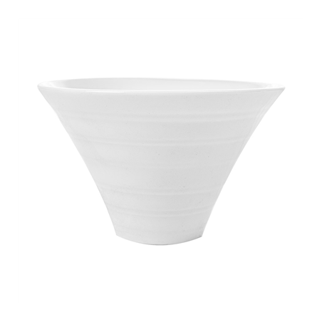BOLS CONIQUES STRIÉS 160 ML  Ø9,5x6,5 (h) CM BLANC PORCELAINE (6 UNITÉ)