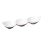 RÉCIPIENTS ALLONGÉS 3 COMP.  29,5x8,3x4,2 CM BLANC PORCELAINE (12 UNITÉ)