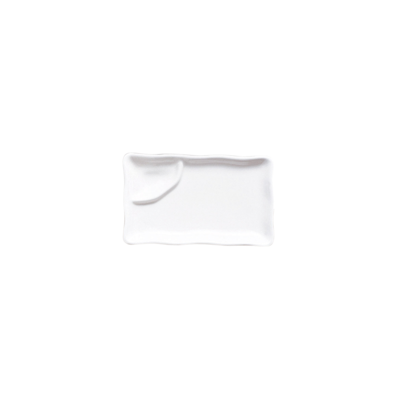 ASSIETTES RECTANGULAIRES 1 COMPARTIMENT 'AKALA'  25,5x15,5x3,5 CM BLANC PORCELAINE (6 UNITÉ)