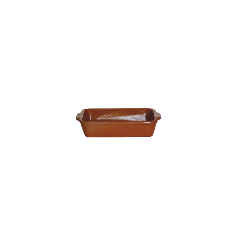 ASSIETTES RECTANGULAIRES EN FAÏENCE 500 ML 18x13,2x4 CM MARRON ROUGEATRE CERAMIQUE (12 UNITÉ)