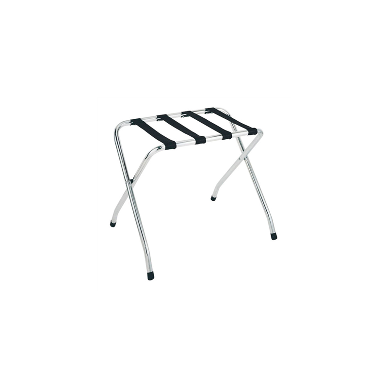 POSE VALISES PLIABLE SANS DOSSIER 'ARROW'  66x36,5x56 CM CHROME ACIER (1 UNITÉ)