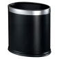 CORBEILLE CHAMBRES OVALE 'DELUXE' 9 L 26x19x27 CM NOIR INOX (1 UNITÉ)