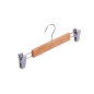 CINTRES PANTALONS AVEC PINCES  28 CM NATUREL BOIS (48 UNITÉ)