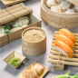 RÉCIPIENTS MINI DIM-SUM  Ø 8x6 CM NATUREL BAMBOU (10 UNITÉ)