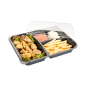 COFFRETS POUR REPAS 4 COMPART.  24,2x18,2x4,5 CM NOIR PP (400 UNITÉ)