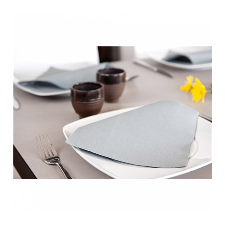 SERVIETTES ECOLABEL 'DOUBLE POINT' 18 G/M2 39x39 CM GRIS OUATE (1200 UNITÉ)